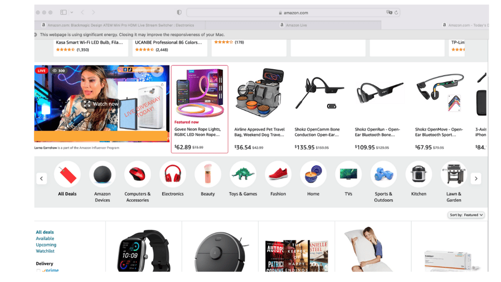 Lorna featured on Amazon Live